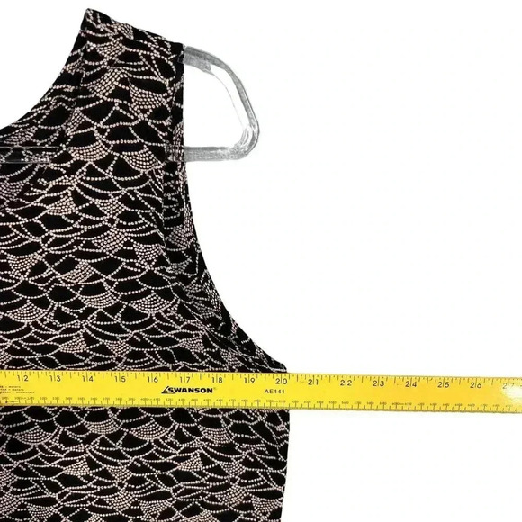 VTG Stonebridge Set Maxi Dress L Blazer Top XL Black Giraffe Tribal Animal Print - Picture 8 of 16